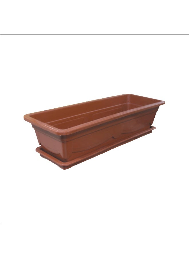 Marcolo 57CM Rectangular Plastic Flowerpot , Durable, Weather-Resistant Planter for Indoor & Outdoor Use (Terracotta) - Image 3